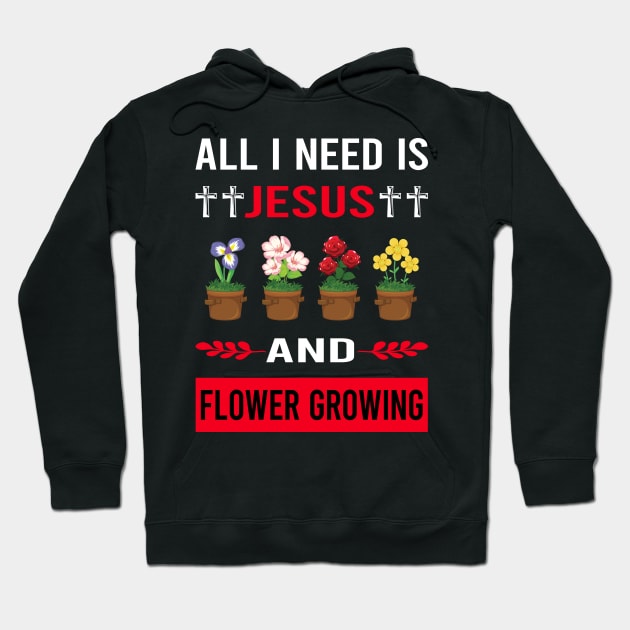 I Need Jesus And Flower Growing Flowers Gardening Hoodie by Good Day